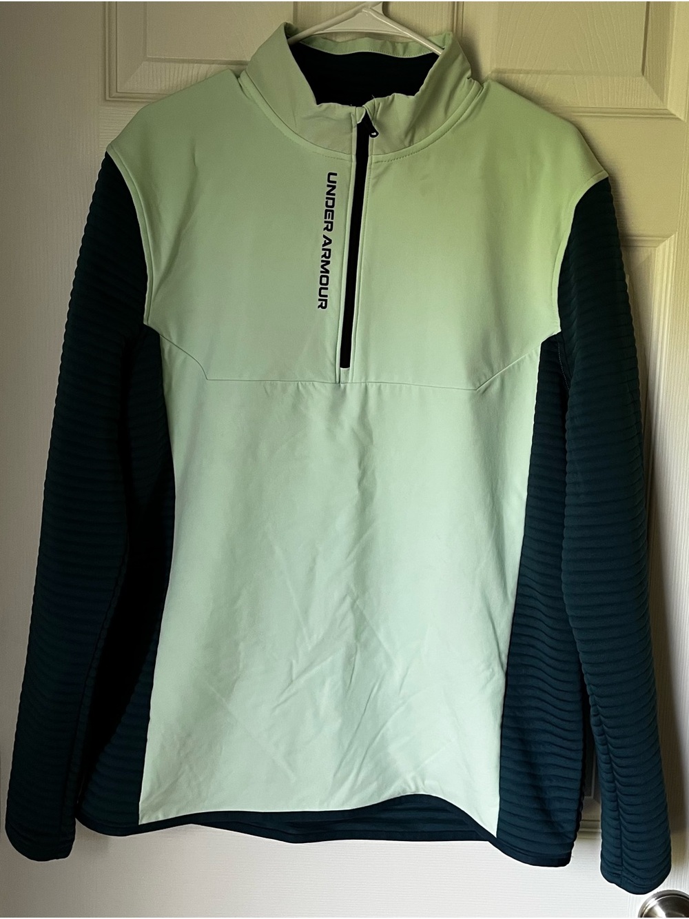 Under Armor Golf Storm Daytona Mint and Dark Green Quarter-Zip Pullover